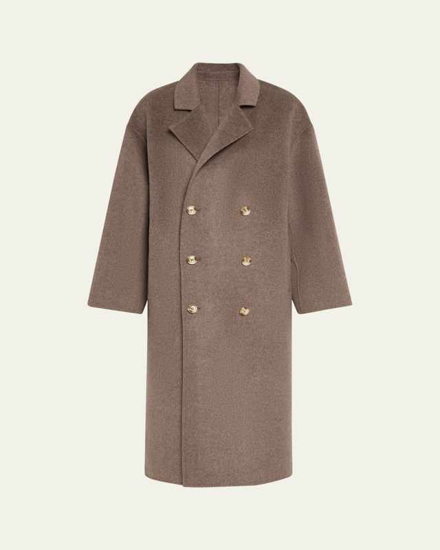 Borneo Double-Breasted Wool-Cashmere Long Coat